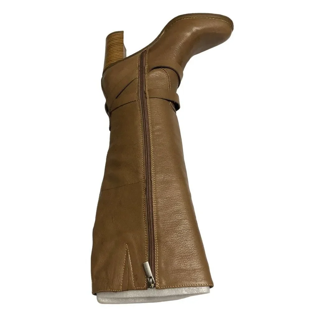 BANDOLINO BD AISEL WOMENS MED TAUPE LEATHER  TALL‎ BOOTS SIZE 10 MNIB